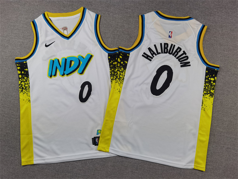 Youth  Los Angeles Clippers  #0 Haliburton white 2024 2025 NBA jersey->san antonio spurs->NBA Jersey